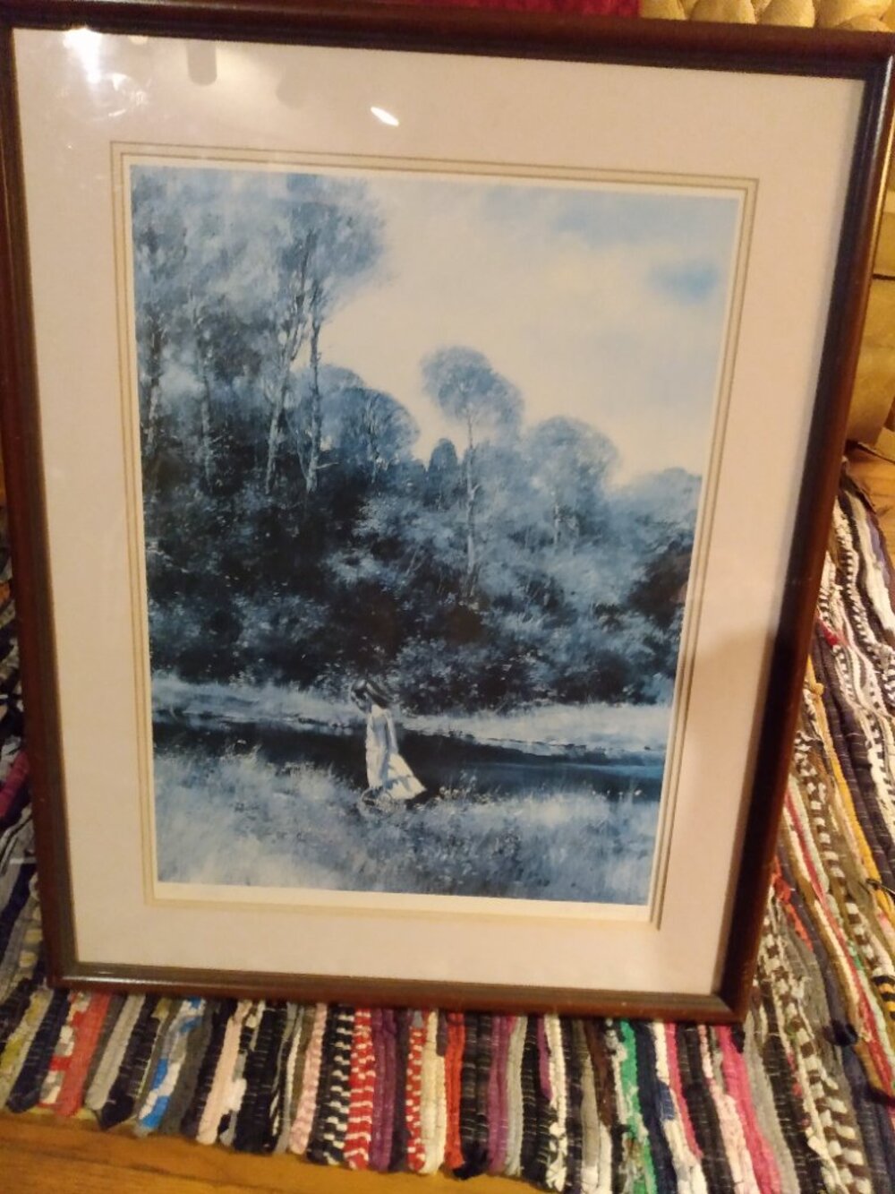 Vintage 1989 Adolf Sehring Offset Lithograph Print Picture "The Girl in Pink"